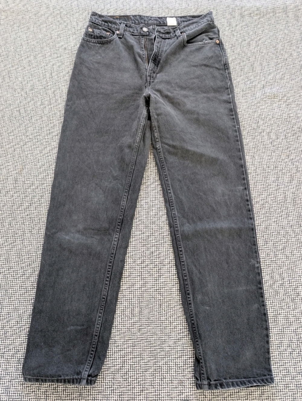 Vintage Levi's 512 Jeans Straight Leg Sz. 12 Nonstretch Faded Black Denim VTG